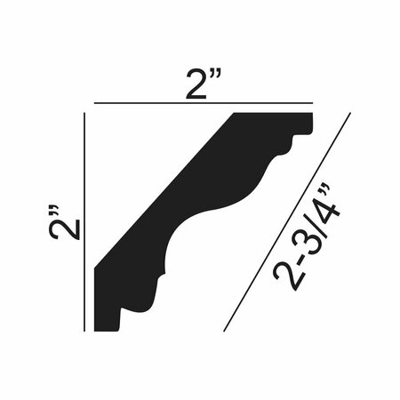 Architectural Products By Outwater 2 in. x 2 in. x 94-1/2 in. Rope Polyurethane Crown Molding  39 LF, 5PK 3P5.37.00192